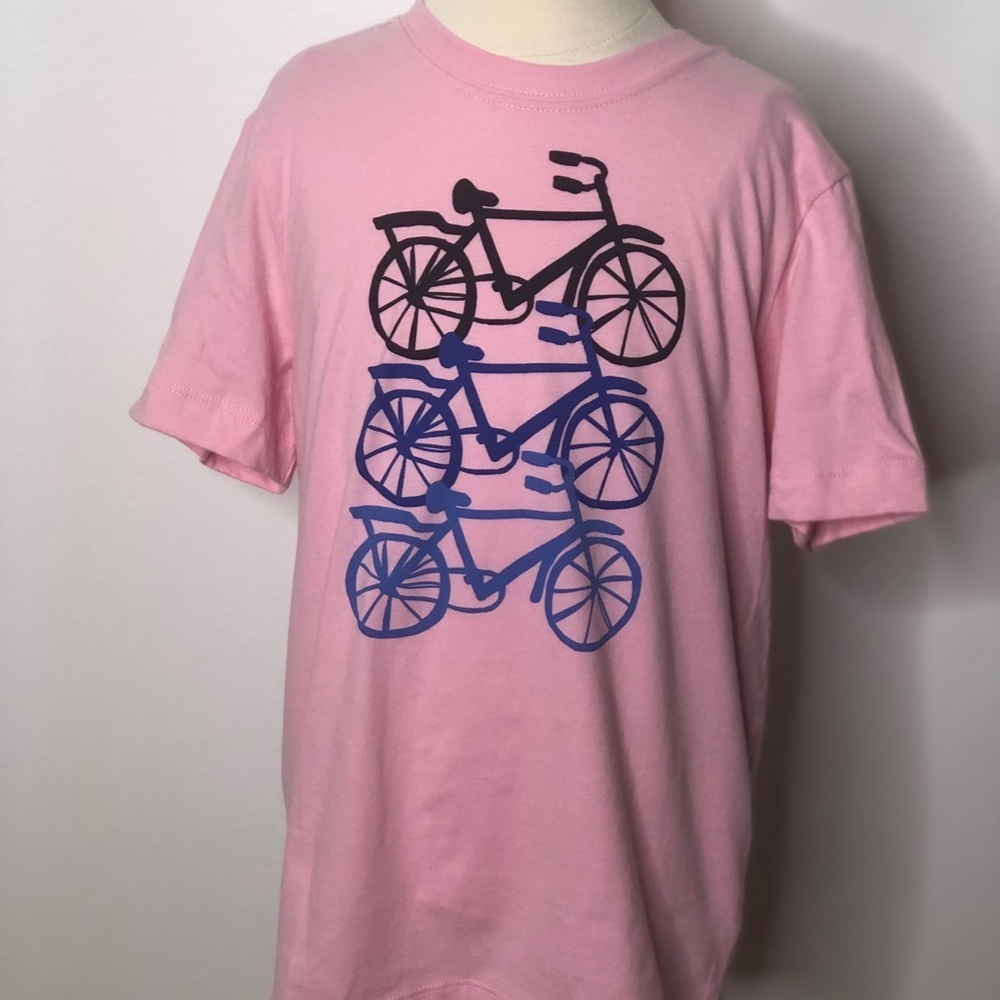 Hanna Andersson girls pink bicycle print t shirt